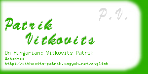 patrik vitkovits business card